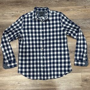 Banana Republic Navy and White Checkered Shirt